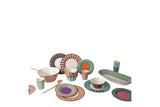 Piatto ovale pop stripes melamina colorato 22 x 43 cm