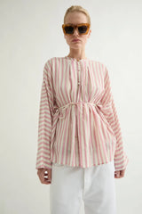 Camicia in cotone con coulisse in vita