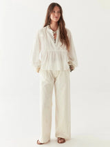 Blusa in cotone ricamato