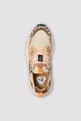 Sneakers in suede e tessuto tecnico - Beige-Marrone