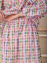 Gonna midi in cotone realizzata con lavorazione jacquard