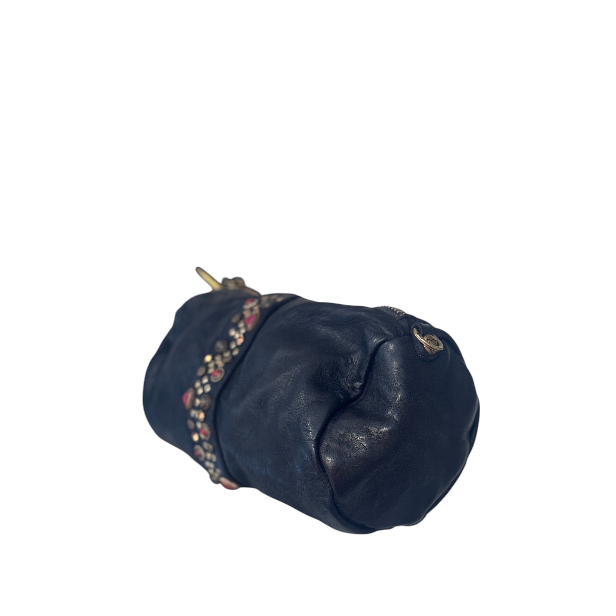 Bauletto tondo Licia Campomaggi con borchie