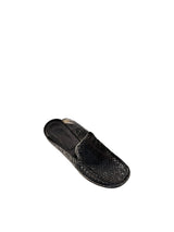 Sabot intrecciato in pelle nera
