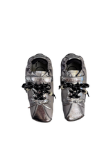 Sneaker in pelle e raso silver