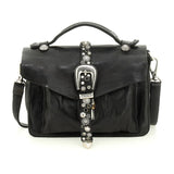 Borsa a tracolla "PORZIA" Campomaggi con borchie e strass