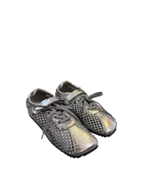 Sneakers argentate con strass