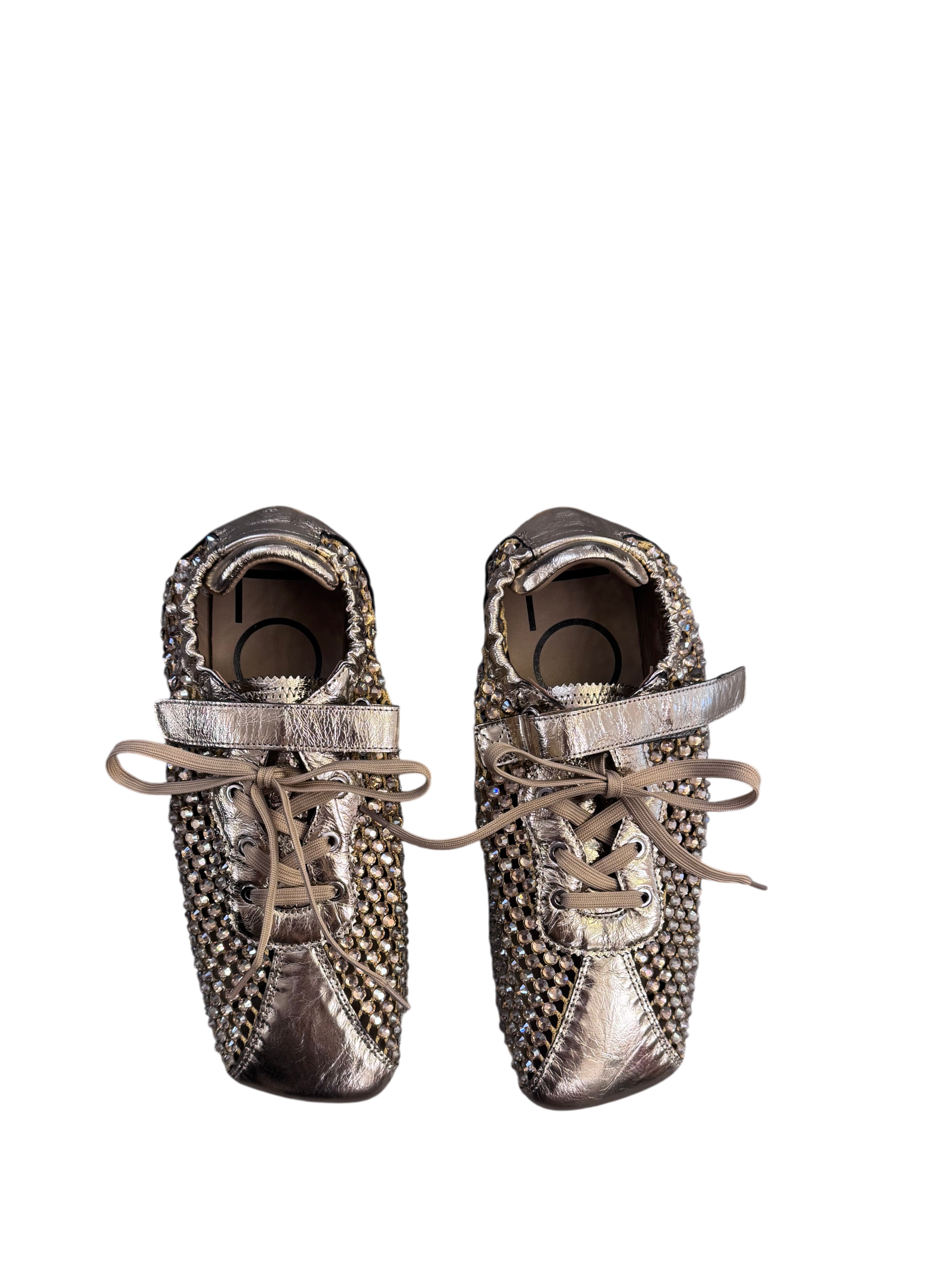 Sneakers dorate con strass