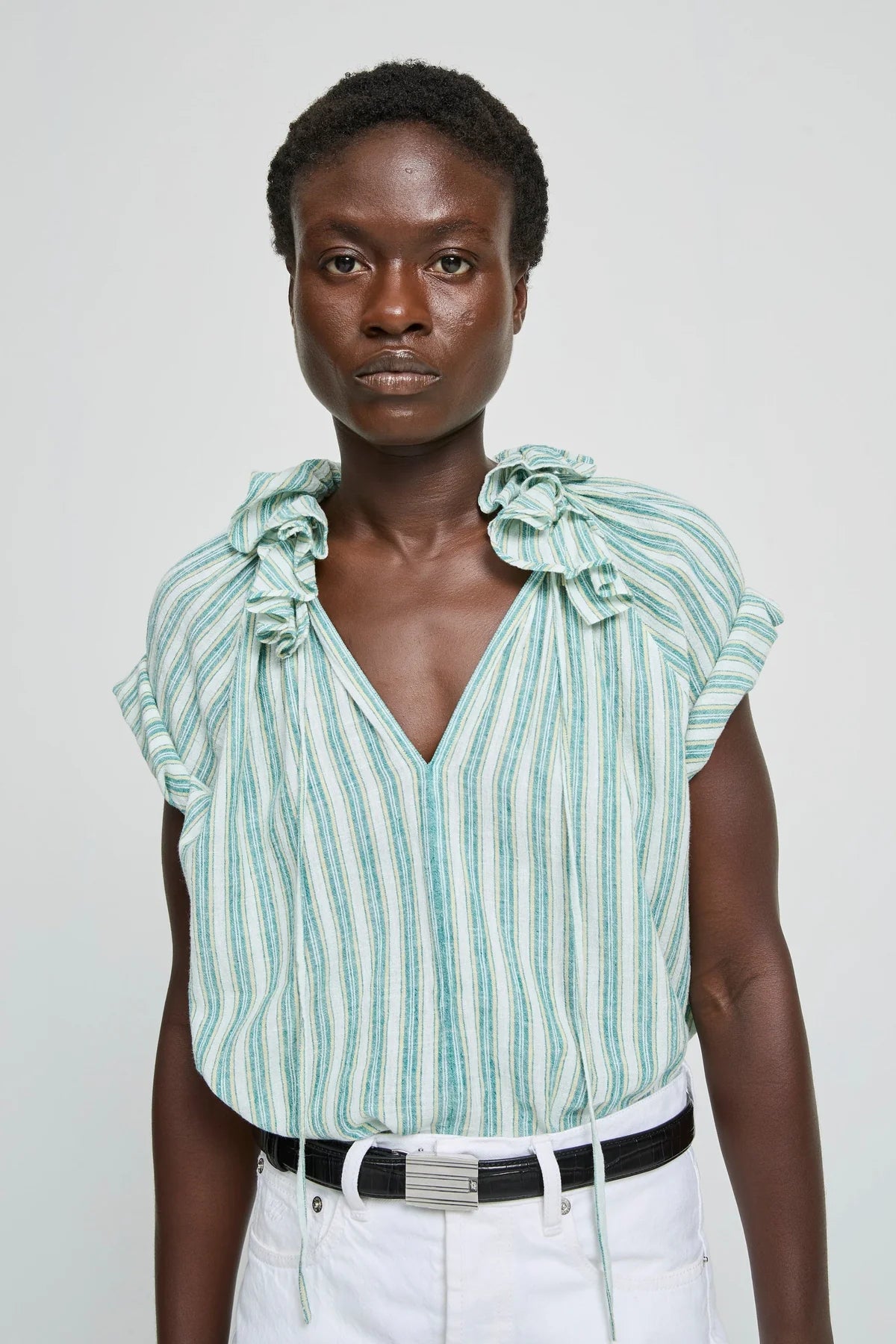 Blusa oversize maniche corte in cotone