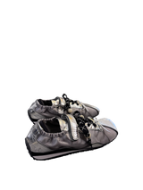 Sneaker in pelle e raso silver