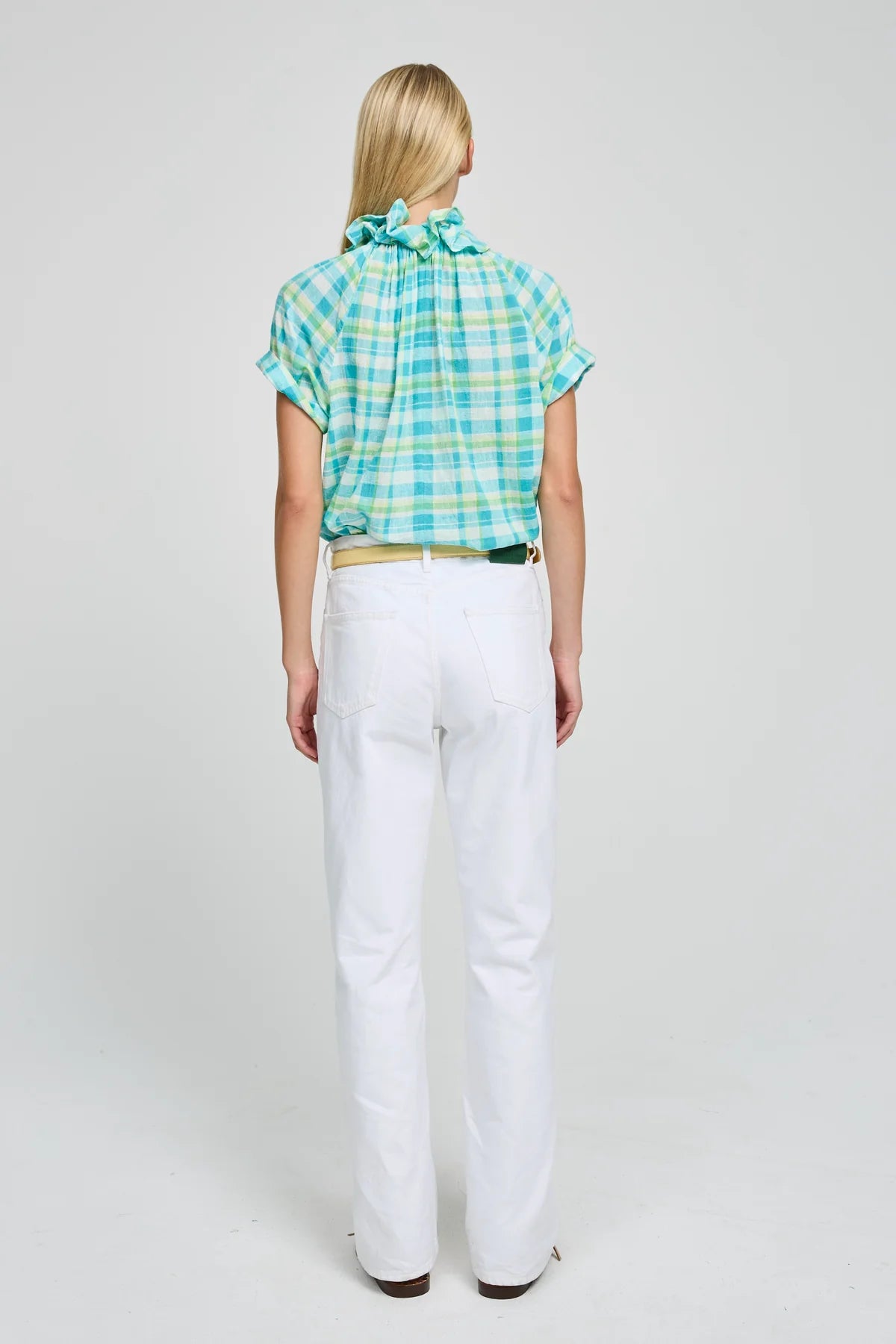 Blusa in cotone maniche corte