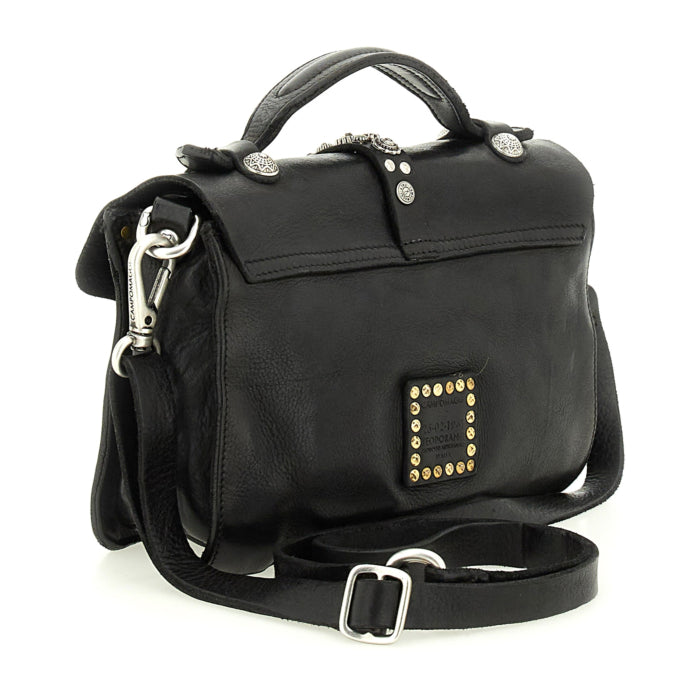 Borsa a tracolla "PORZIA" Campomaggi con borchie e strass