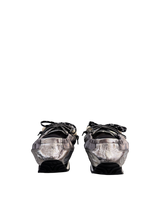 Sneaker in pelle e raso silver