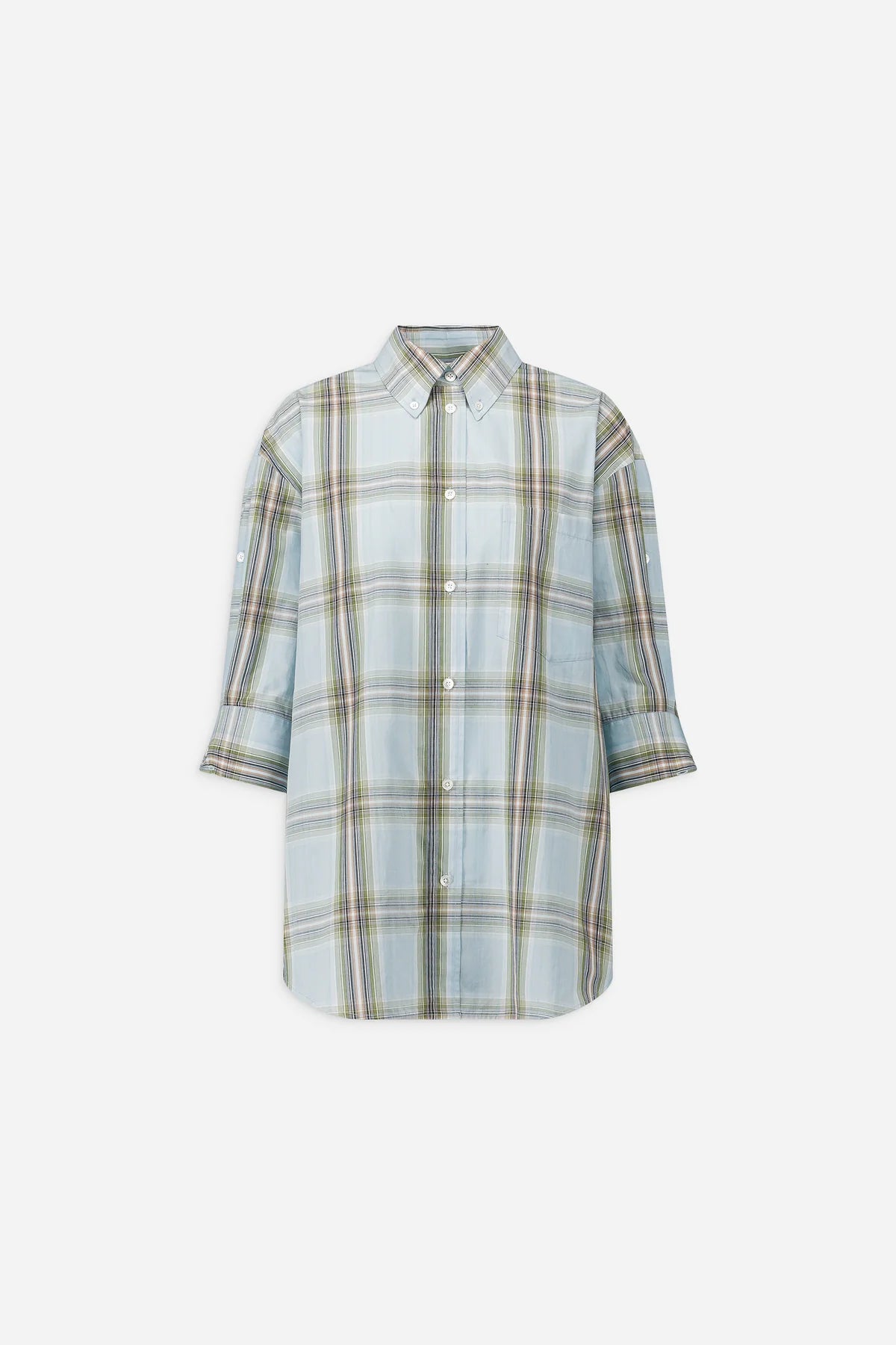 Camicia a quadri blu oversize