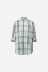 Camicia a quadri blu oversize