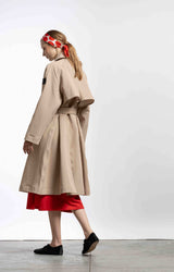 Trench midi in tessuto tecnico