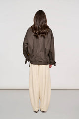 Trench corto in cotone smerigliato