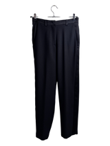Pantalone nero con banda laterale in raso