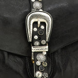 Borsa a tracolla "PORZIA" Campomaggi con borchie e strass
