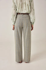Pantalone in twill di cotone ricamato