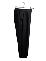 Pantalone nero con banda laterale in raso