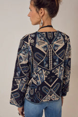 Giacca corta ricamata