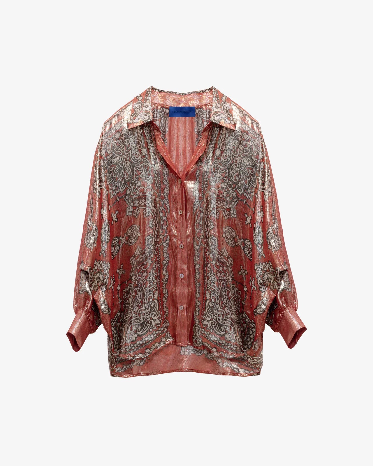 Camicia over in lurex di seta