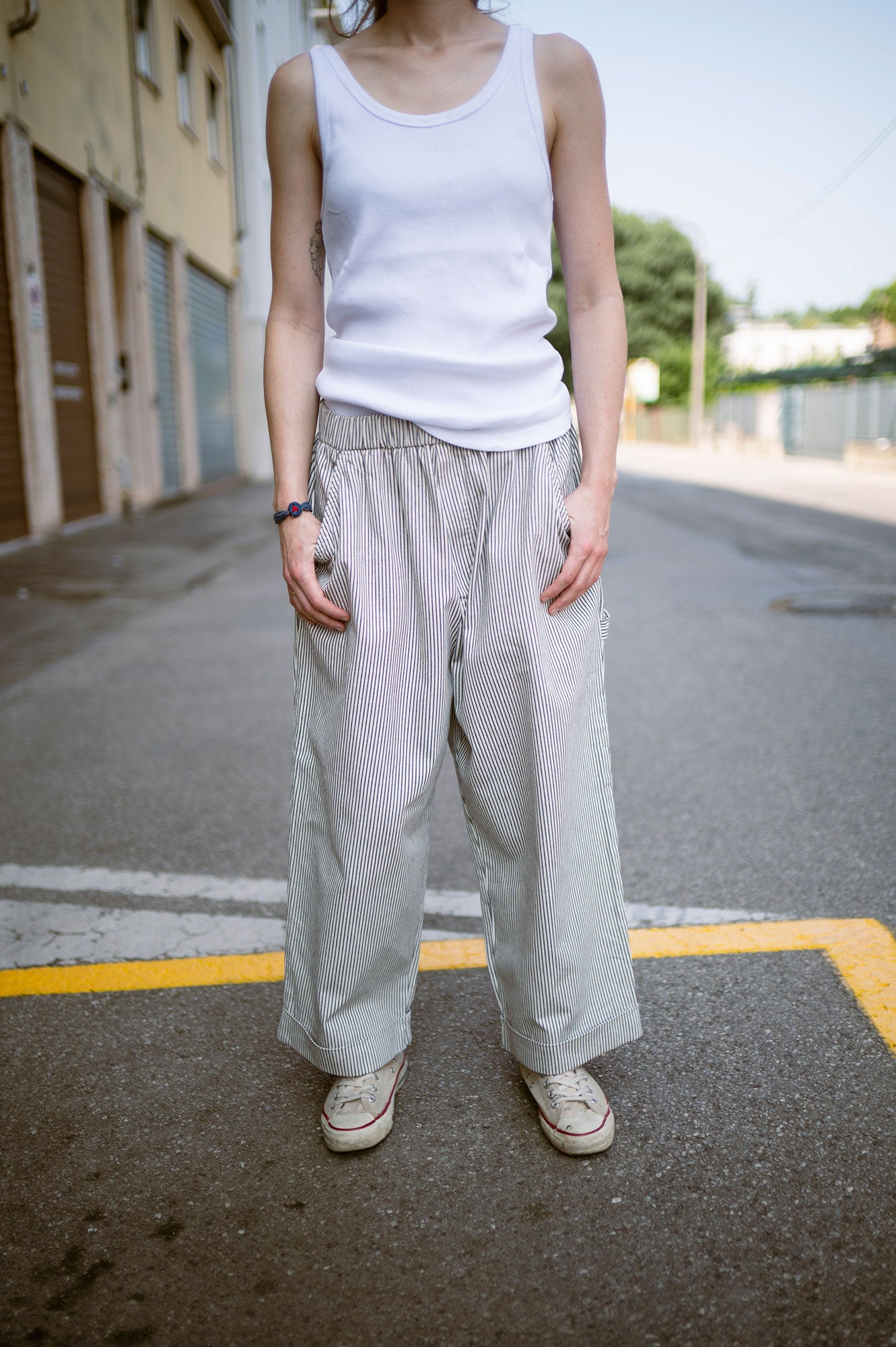 Pantalone ampio a righe Peppino Peppino