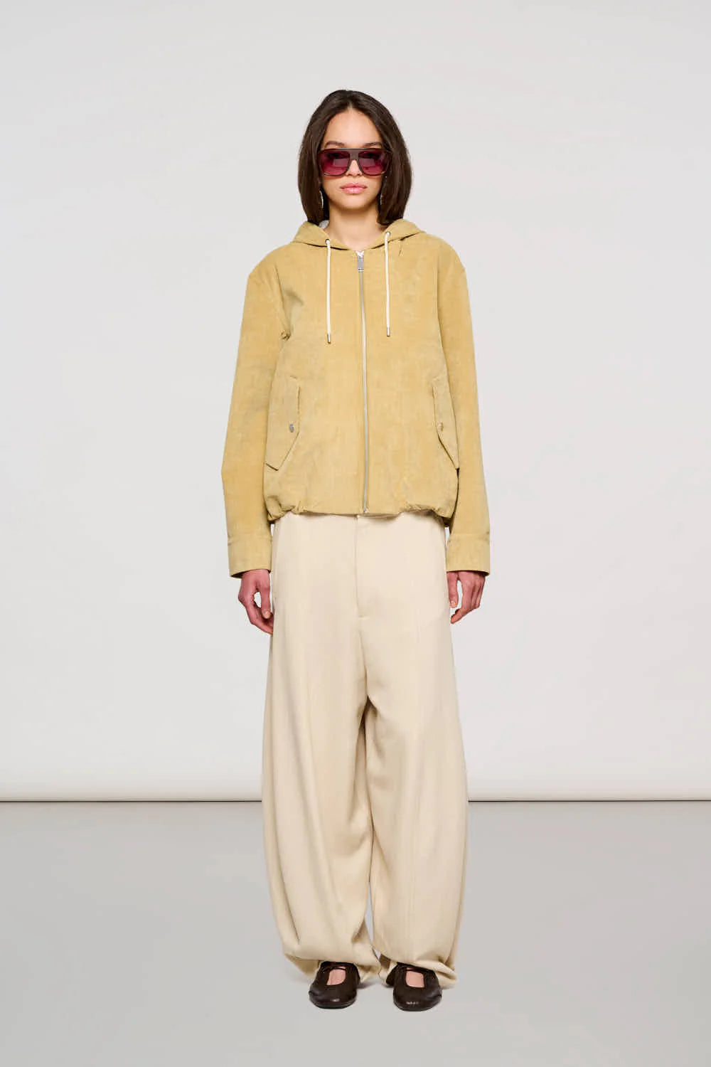York Short Parka in Velluto Burnished Gold