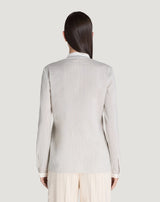 Camicia a righe in popeline di cotone e seta