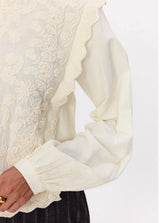 Blusa in cotone ricamata
