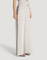 Pantaloni in viscosa fluida con fantasia a righe