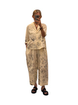 Pantalone ampio in cotone con stampa