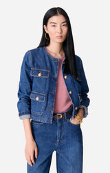 Giacchino in denim con bottoni dorati