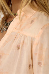 Camicia in mussola di cotone con ricami