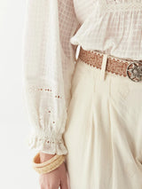 Blusa in cotone ricamato