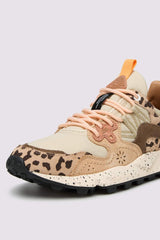 Sneakers in suede e tessuto tecnico - Beige-Marrone