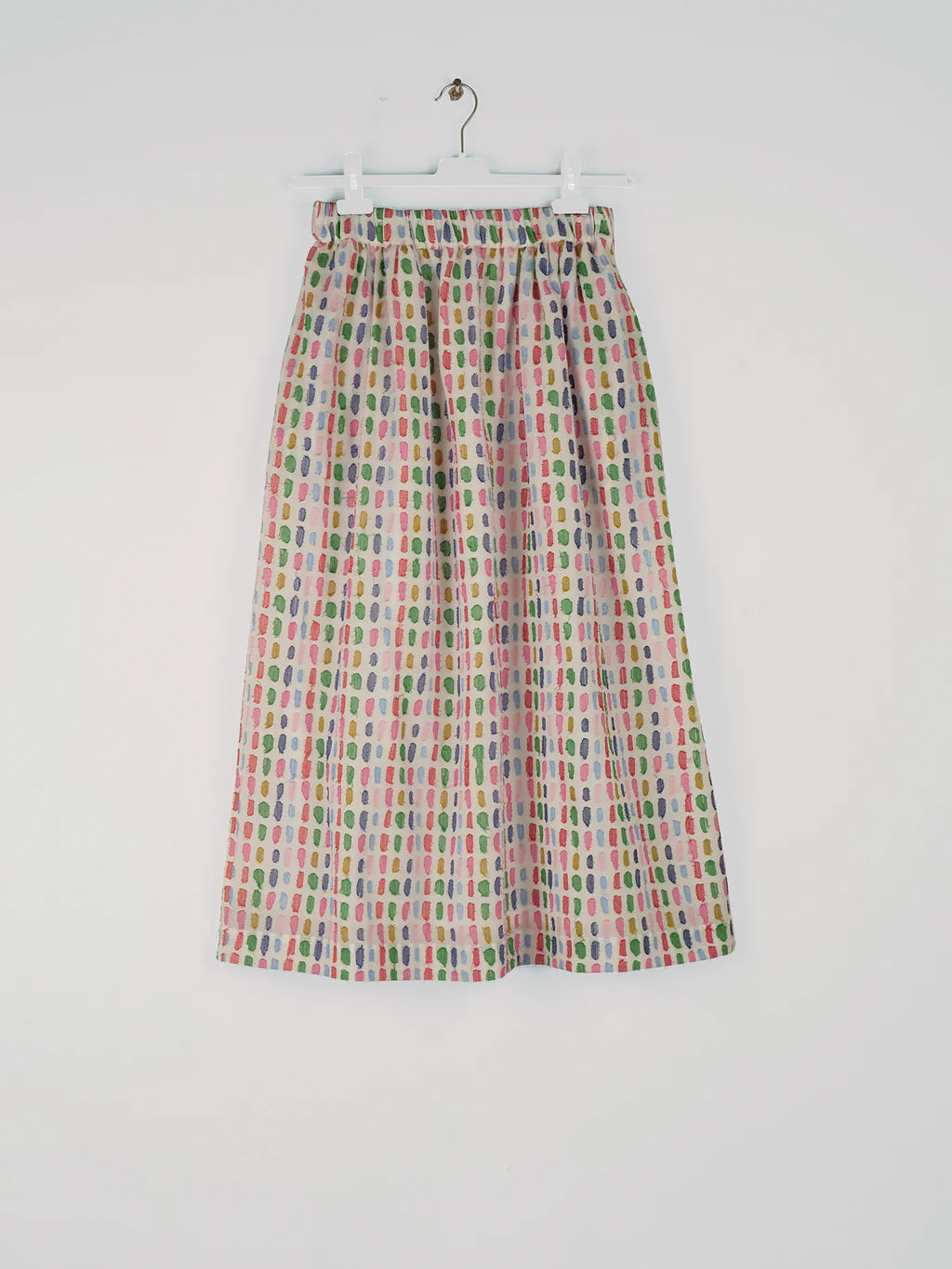 Gonna midi in cotone realizzata con lavorazione jacquard