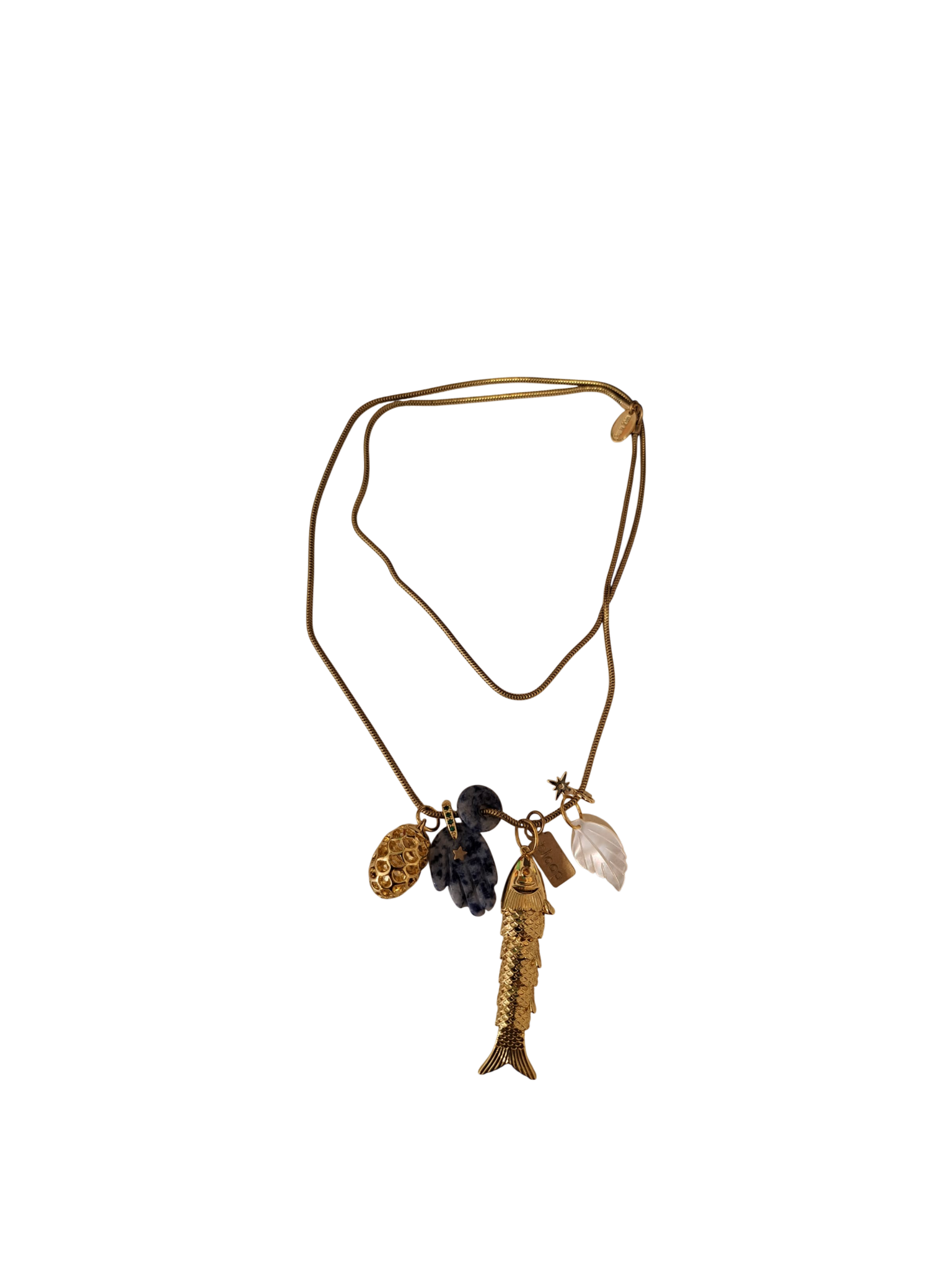 Collana bloop con pesce e mano blu - mr biggy