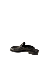 Sabot intrecciato in pelle nera