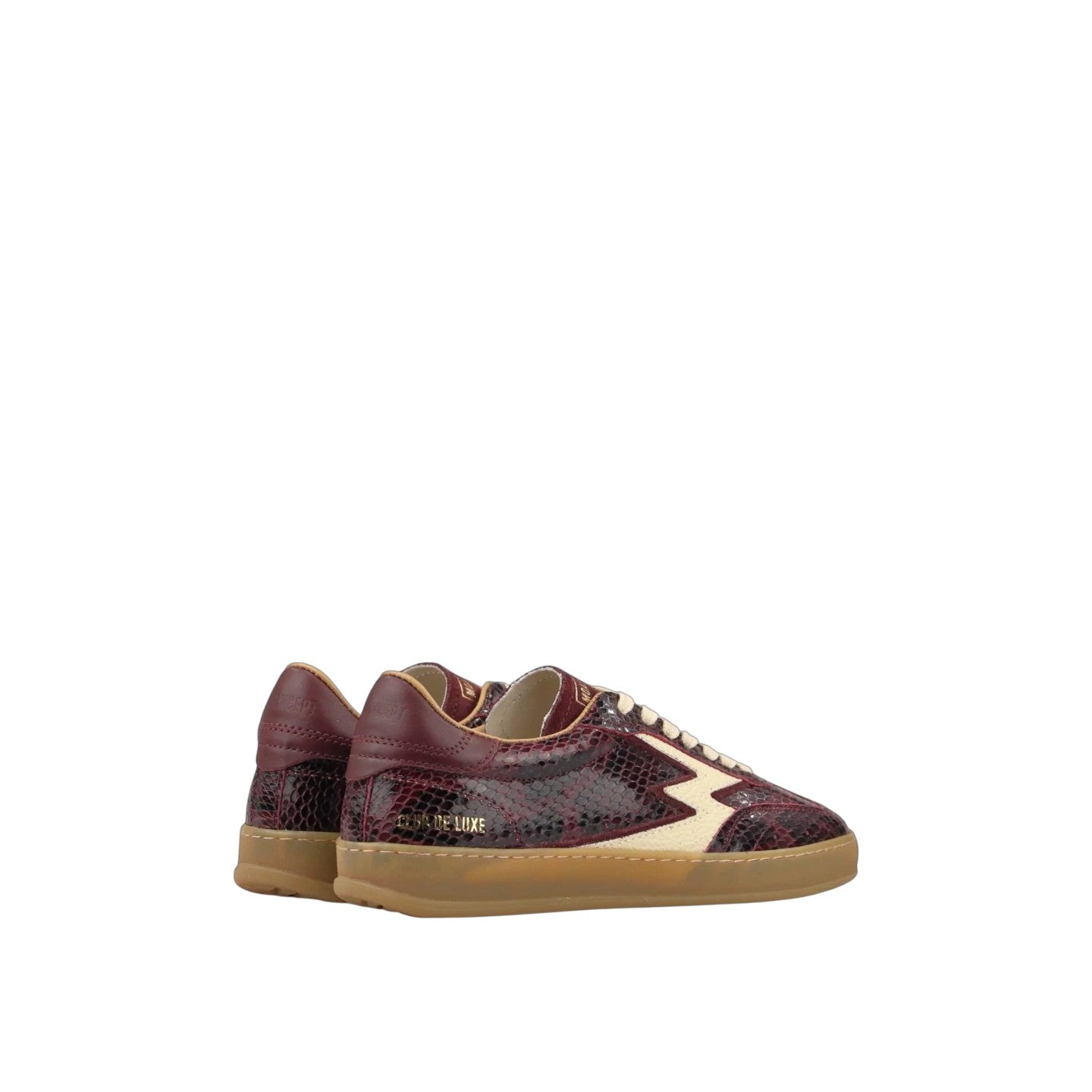 SNEAKER CLUB IN PELLE STAMPA RETTILE MELANZANA CON DETTAGLIO BURRO