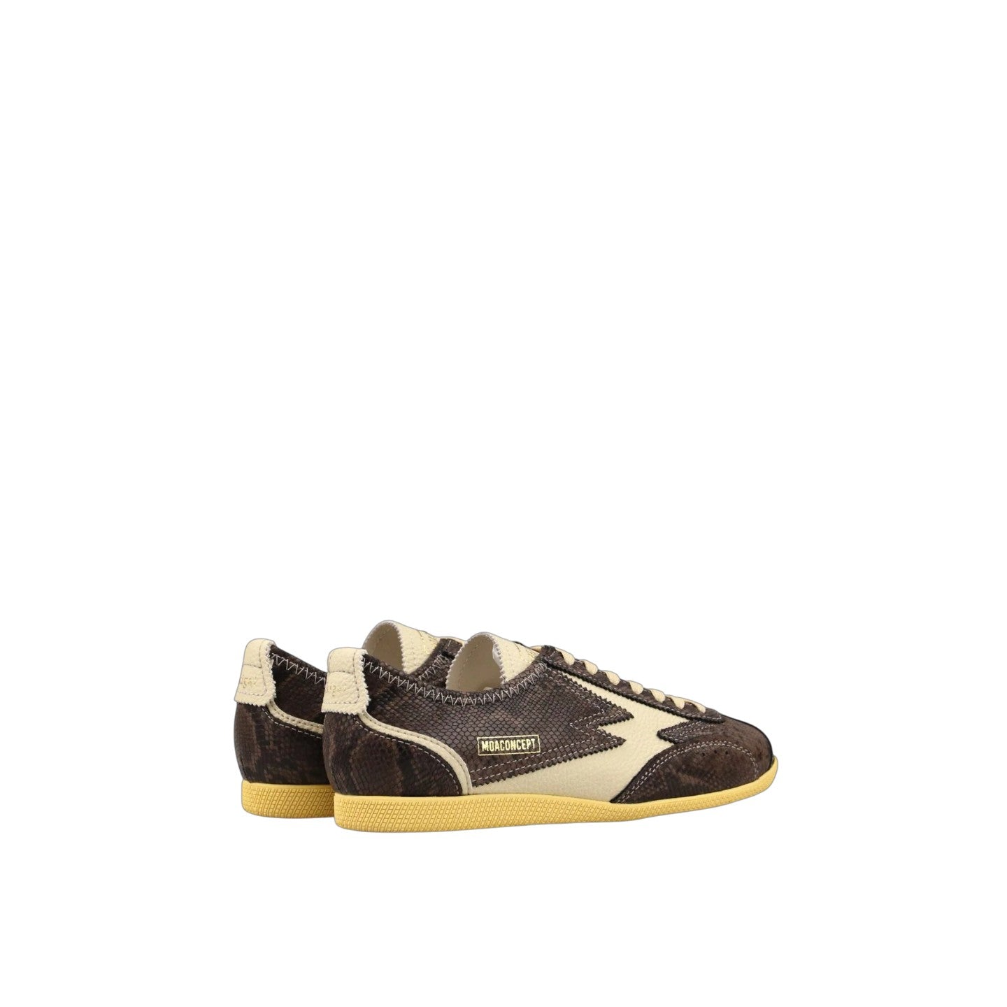 Sneaker IKIGAI in pelle pitonata marrone