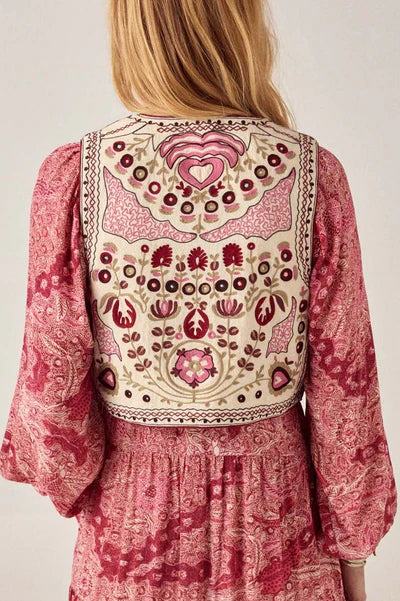 Gilet corto ricamato