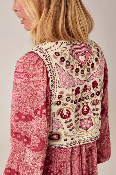 Gilet corto ricamato