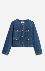 Giacchino in denim con bottoni dorati