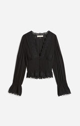 Camicia con dettagli in pizzo sangallo traforato