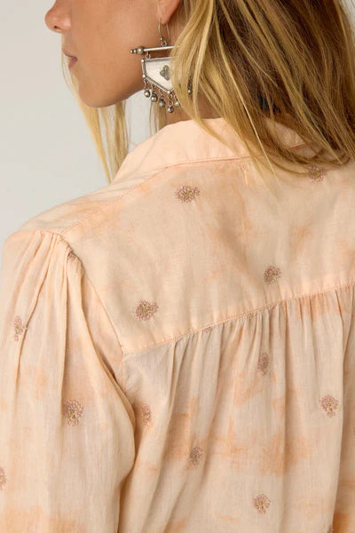Camicia in mussola di cotone con ricami