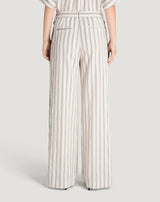 Pantaloni in viscosa fluida con fantasia a righe