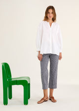 Camicia in cotone collo alla coreana