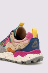 Sneakers in suede e tessuto tecnico - Petrolio