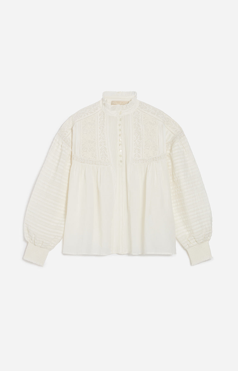 Camicia con dettagli in pizzo